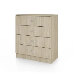 Cassettiera 80x91h cm 4 cassetti moderno rovere Cavour Gihome®