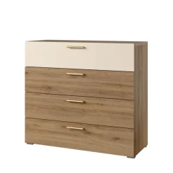 Cassettiera 100x91h cm 4 cassetti rovere beige Ama