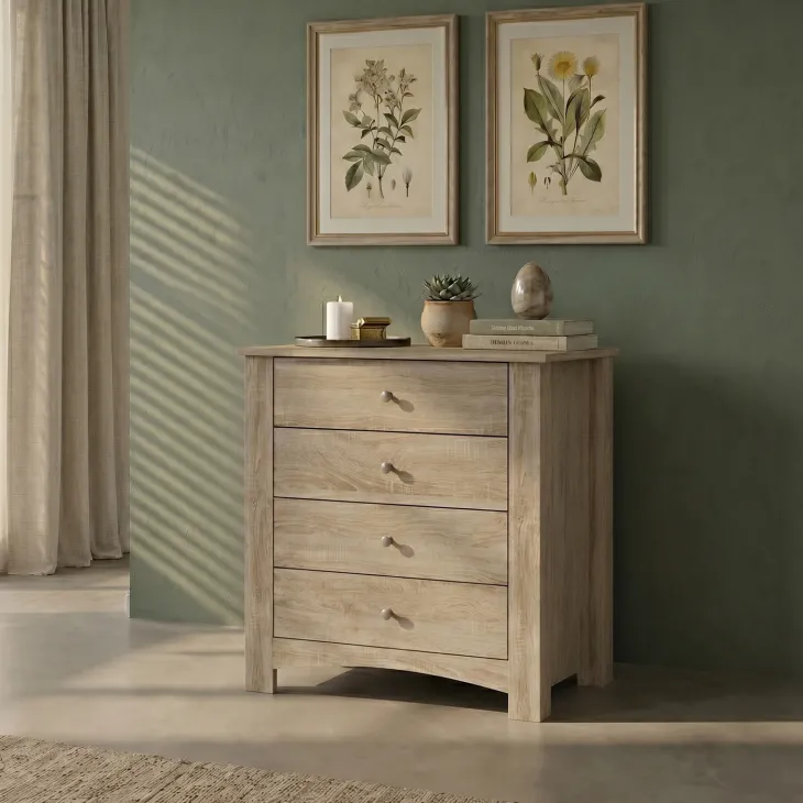 Cassettiera 80x90h cm 4 cassetti rovere sonoma Londra
