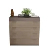 Cassettiera 90x88h cm 4 cassetti rovere scuro marrone Rebecca