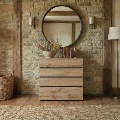 Cassettiera 80x85h cm 4 cassetti rovere Lolla
