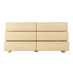 Cassettiera 160x80h cm 6 cassetti soggiorno rovere chiaro Mellow