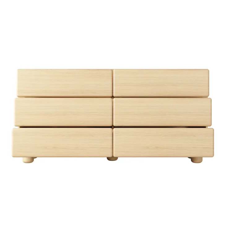 Cassettiera 160x80h cm 6 cassetti soggiorno rovere chiaro Mellow