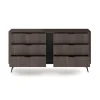 Cassettiera 163x81h cm 6 cassetti soggiorno wengè nero Vesper