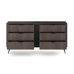 Cassettiera 163x81h cm 6 cassetti soggiorno wengè nero Vesper
