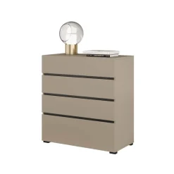 Cassettiera 80x85h cm 4 cassetti tortora Lolla