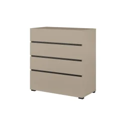 Cassettiera 80x85h cm 4 cassetti tortora Lolla