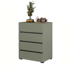 Cassettiera 60x79h cm 4 cassetti verde Lolla