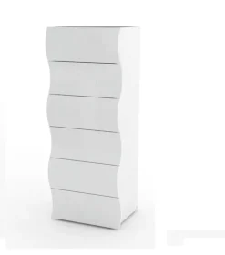 Cassettiera 50x122h cm moderna bianco lucido Sea Gihome®