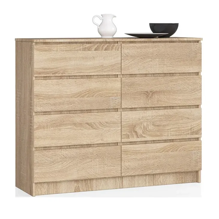 Cassettiera 120x100h cm moderna 8 cassetti rovere Living