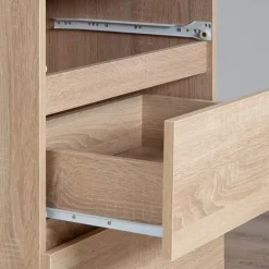Cassettiera 120x77h cm moderna 6 cassetti rovere Living