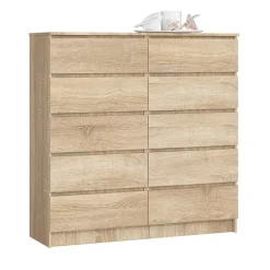 Cassettiera 120x120h cm moderna 10 cassetti rovere Living