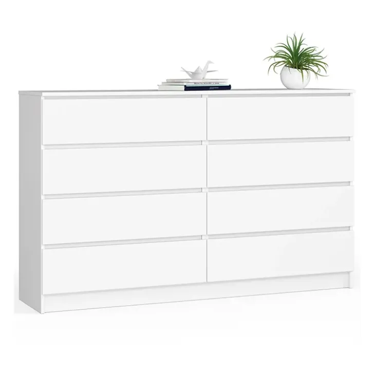 Cassettiera 160x100h cm moderna 8 cassetti bianco Living