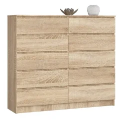 Cassettiera 140x120h cm moderna 10 cassetti rovere Living