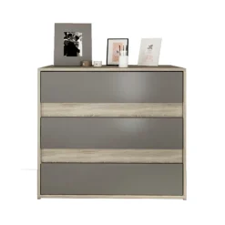 Cassettiera 80x70h cm moderna rovere grigio Altea