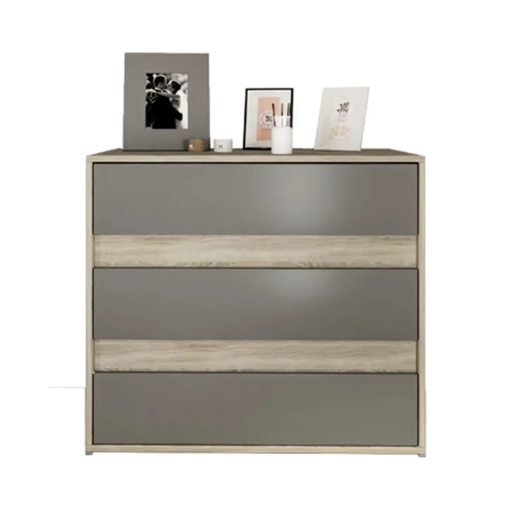 Cassettiera 80x70h cm moderna rovere grigio Altea