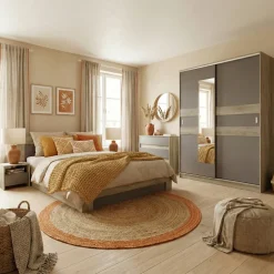 Cassettiera 80x70h cm moderna rovere grigio Altea