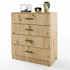 Cassettiera 80x91h cm moderna rovere rustico Cavour Gihome®