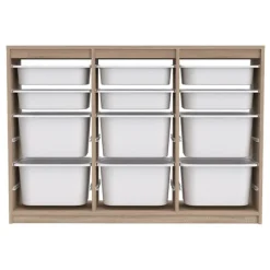 Cassettiera 132x95h cm portagiochi con cassetti rovere Fast Concordia