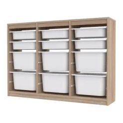 Cassettiera 132x95h cm portagiochi con cassetti rovere Fast Concordia