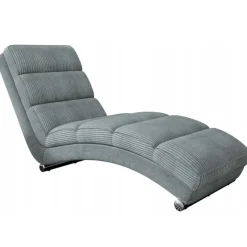 Chaise longue imbottita in velluto a coste 180cm grigio Marty