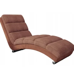 Chaise longue imbottita in velluto a coste 180cm rosa Marty
