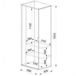 Colonna armadio 55x191h cm multiuso 1 anta tortora noce Raymonda