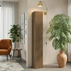 Colonna a terra 28x186h cm 1 anta reversibile multiuso rovere scuro Sunset