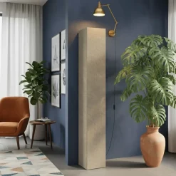 Colonna a terra 28x186h cm 1 anta reversibile multiuso tortora Sunset