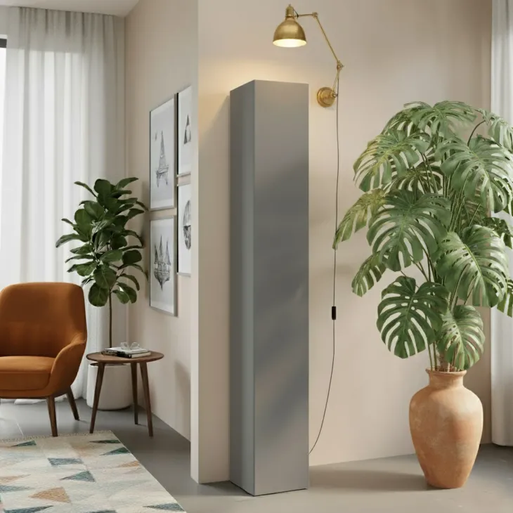 Colonna a terra 28x186h cm 1 anta reversibile multiuso grigio scuro Sunset