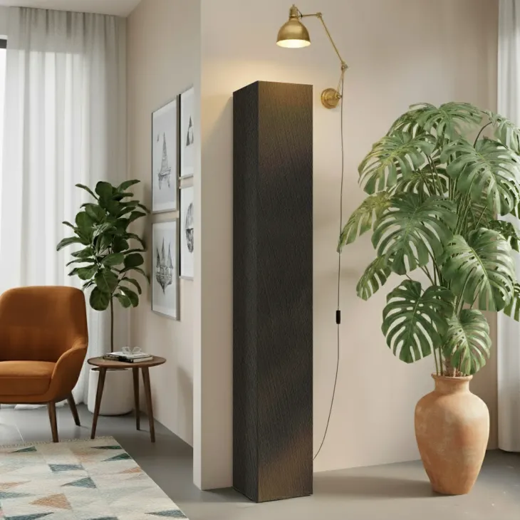 Colonna a terra 28x186h cm 1 anta reversibile multiuso ossido nero Sunset