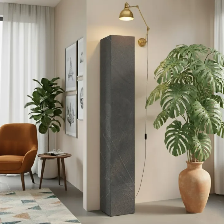 Colonna a terra 28x186h cm 1 anta reversibile multiuso antracite Sunset