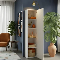 Colonna a terra 55x186h cm multiuso 1 anta reversibile bianco lucido Sunset