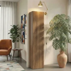 Colonna a terra 55x186h cm multiuso 1 anta reversibile rovere scuro Sunset