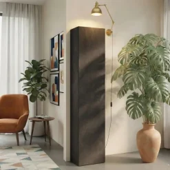 Colonna a terra 55x186h cm multiuso 1 anta reversibile ossido nero Sunset