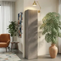 Colonna a terra 55x186h cm multiuso 1 anta reversibile marrone bronzo Sunset