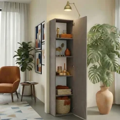 Colonna a terra 55x186h cm multiuso 1 anta reversibile marrone bronzo Sunset