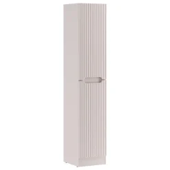Colonna bagno lavanderia 35x180h cm con portabiancheria cannettato beige Cleany