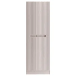 Colonna bagno lavanderia 60x180h cm multiuso cannettato beige Cleany