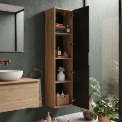 Colonna bagno sospesa 35x170h cm 1 anta nero rovere Swim