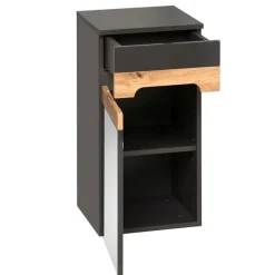 Colonna bagno sospesa 35x67h cm 1 anta rovere grigio lucido Rabat