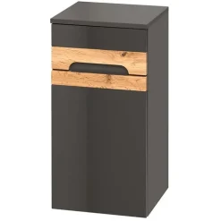 Colonna bagno sospesa 35x67h cm 1 anta rovere grigio lucido Rabat