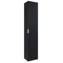 Colonna bagno sospesa 35x186h cm 1 anta nero frontale decorato Konny