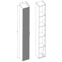 Colonna bagno sospesa 35x186h cm 1 anta nero frontale decorato Konny