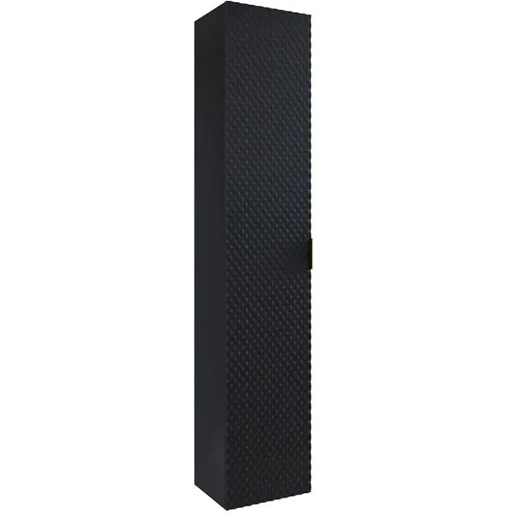 Colonna bagno sospesa 35x186h cm 1 anta nero frontale decorato Konny