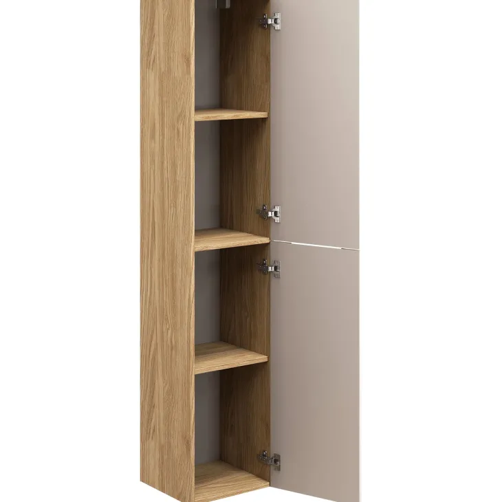 Colonna bagno sospesa 35x170h cm 2 ante beige rovere Swim
