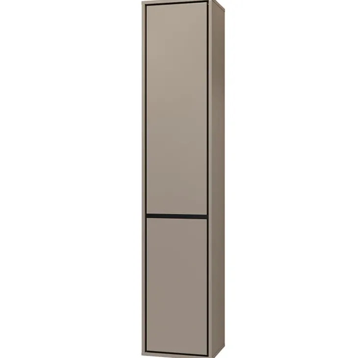 Colonna bagno sospesa 35x172h cm 2 ante tortora nero Linda