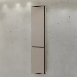 Colonna bagno sospesa 35x172h cm 2 ante tortora nero Linda