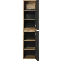 Colonna bagno sospesa 40x170h cm 2 ante rovere antracite Stony
