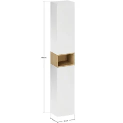 Colonna bagno sospesa 30x180h cm 2 ante bianco rovere Speranza